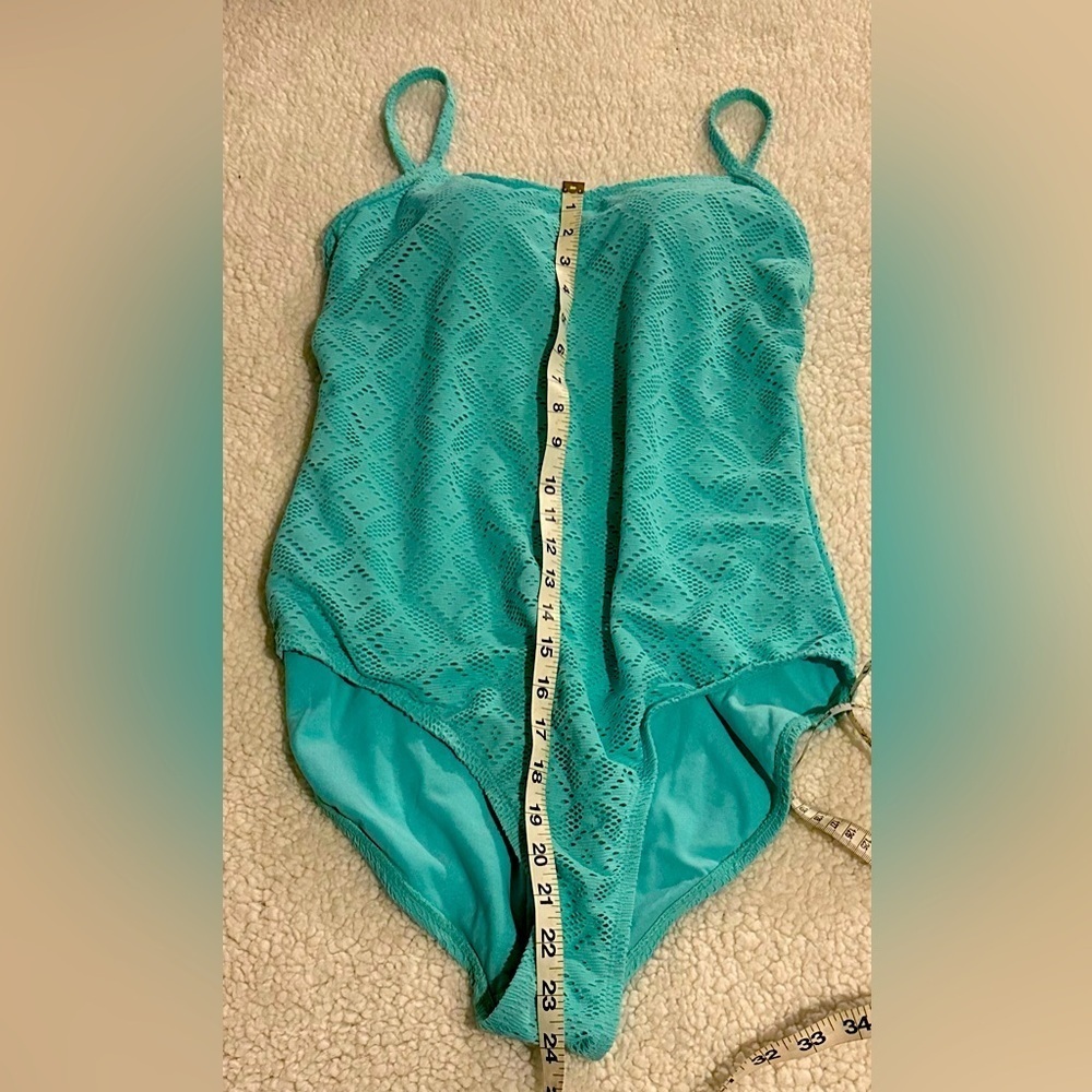 Catalina Women’s One Piece Swimsuit Teal Laser Cut size XL ( 16-18) - Picture 7 of 12